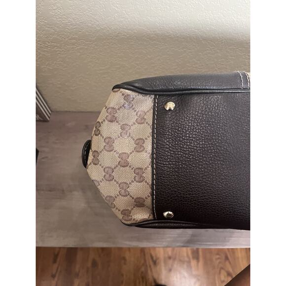 Gucci GG Canvas Leather Trim Tote Bag 29509 Web Detail w/ Legit App Tag - Picture 5 of 10